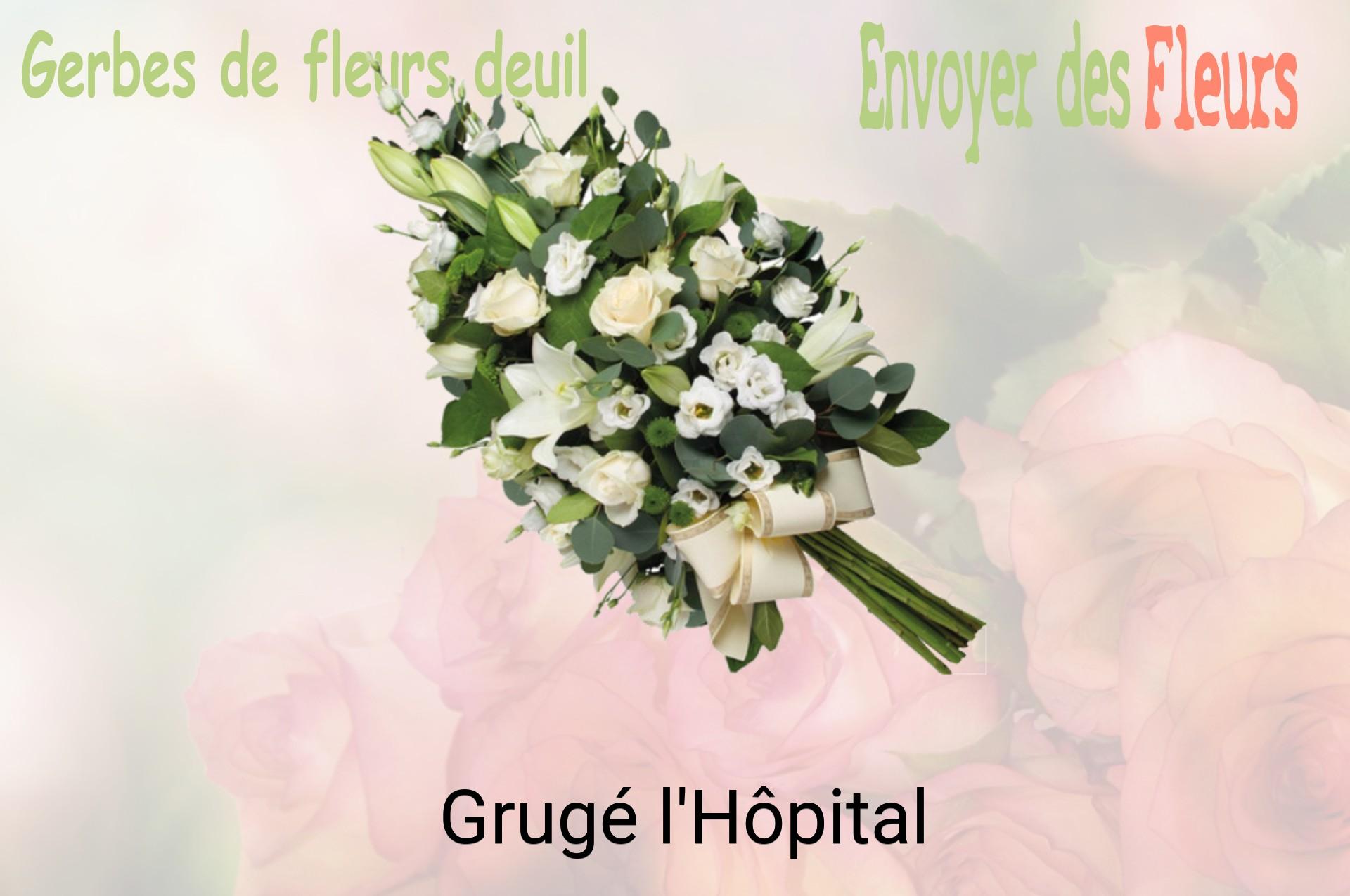 Gerbe de fleurs de deuil livrée à Grugé-l'Hôpital